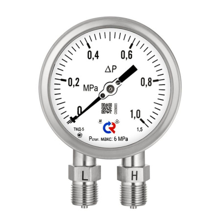 Дифманометр ТМД-5-521Р(0...400кПа) 6МПа 2xG1/2 кл.т.1,5